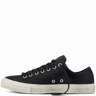 Converse Chuck Taylor All Star Nubuck Low Tops Mens - Black/Black Shoes (935QOTRK)